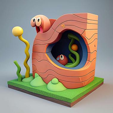 3D model Worms Crazy Golf game (STL)
